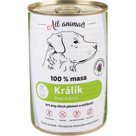 All Animals konzerva pro psy králík mletý 400g