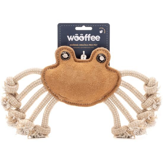 Wooffee kožená hračka Krab s provazy