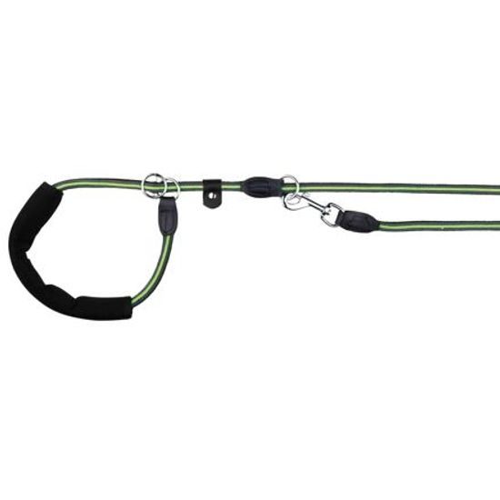 Trixie FUSION kulaté vodítko retrívr s gumovou rukojetí M-XL 1,90m/13mm černo-zelený