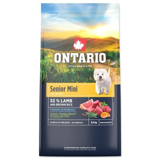 Ontario Krmivo Senior Mini Lamb & Brown Rice 6,5kg