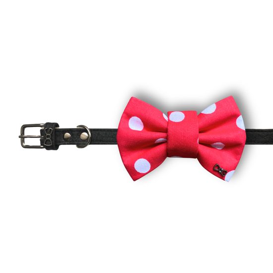 FUNKY DOG Červený psí motýlek s puntíky