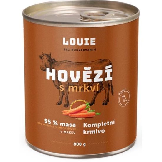 Louie konzerva pro psy hovězí s mrkví 800 g