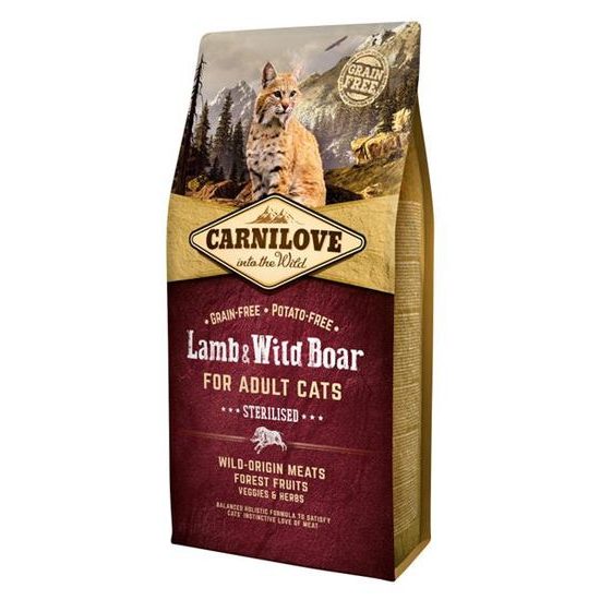 Carnilove Cat Adult Lamb & Wild Boar Grain Free Sterilised 6 kg