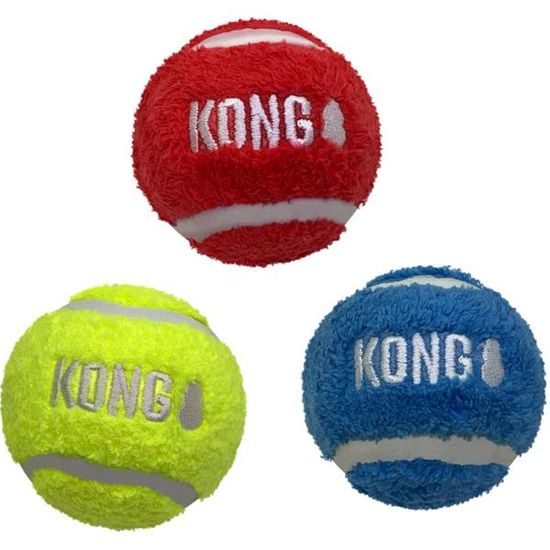 Kong Hračka tenis + plyš Sport® Softies Balls M 3 ks