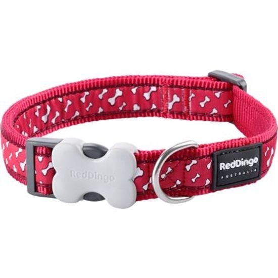 Red Dingo Obojek 20 mm x 30-47 cm Flying Bones Red