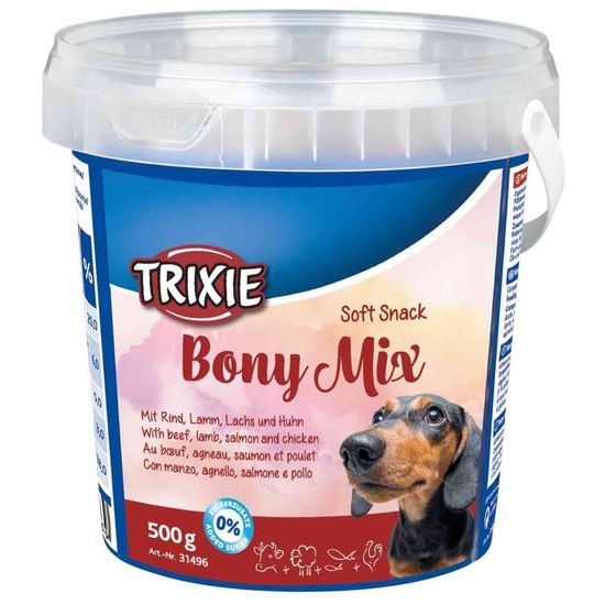 Trixie Soft Snack Bony MIX hovězí jehněčí losos kuře 500 g