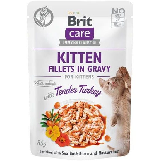 Brit Care Cat kapsička Kitten - Fillets in Gravy with Tender Turkey 85 g