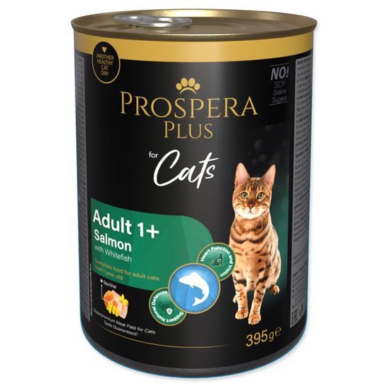 Prospera Plus Konzerva Adult 1+ Lososové paté s bílou rybou 395g