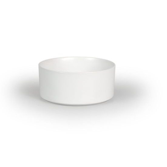 Aminela keramická miska v dřevěném stojanu bílá 750ml