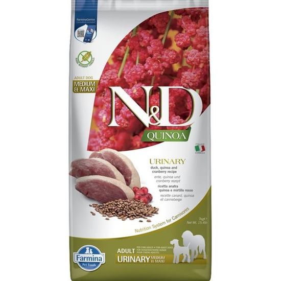 N&D QUINOA Dog GF Urinary Duck & Cranberry Adult Medium & Maxi 7 kg