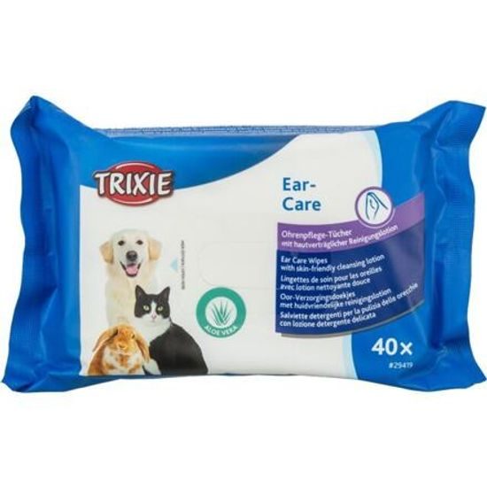 Trixie Ear Care vlhčené ušní ubrousky s Aloe Vera 40ks