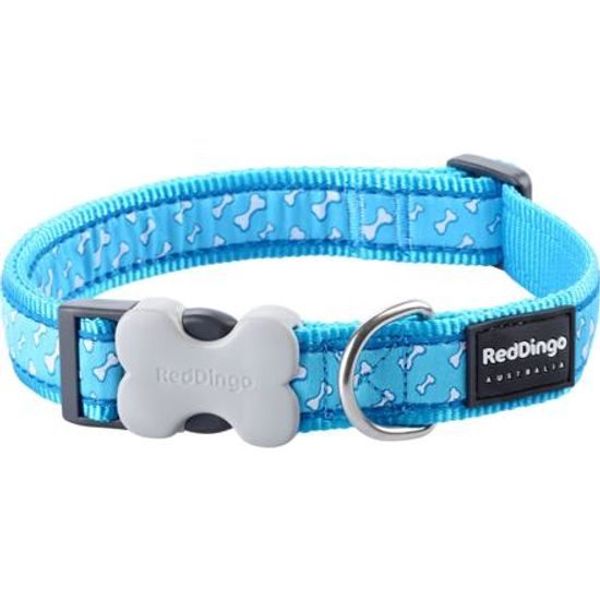 Red Dingo Obojek 15 mm x 24-36 cm Flying Bones Turquoise