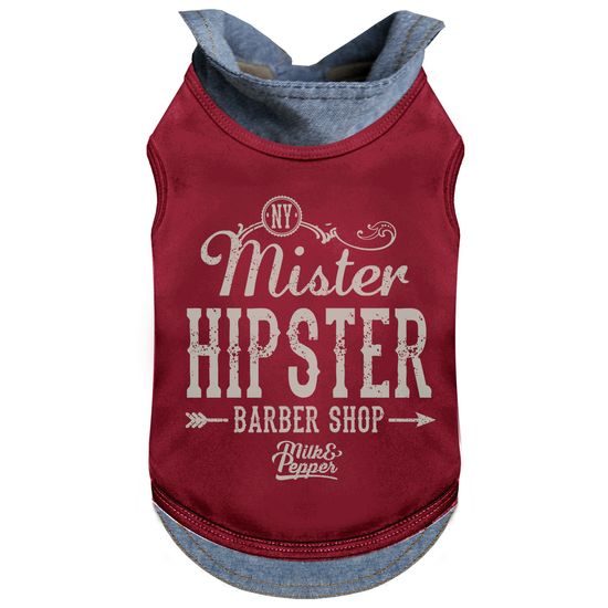 Milk&Pepper Tričko pro psa s límečkem červené 27 cm