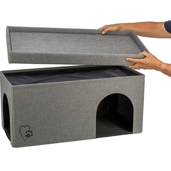 Trixie Jeskyně KIMY skládací 2 patra 76x72x37 cm světle šedá