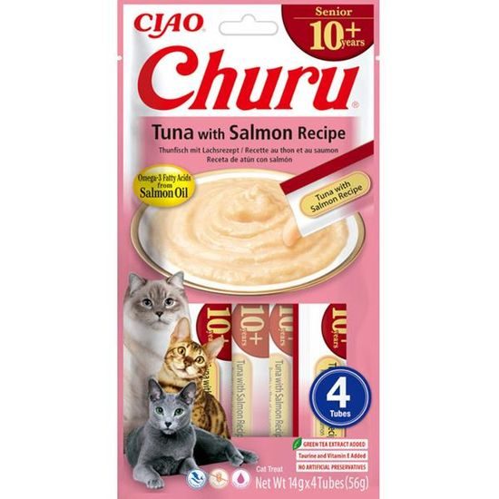 Inaba Churu Senior Cat snack tuňák & losos 4x14g