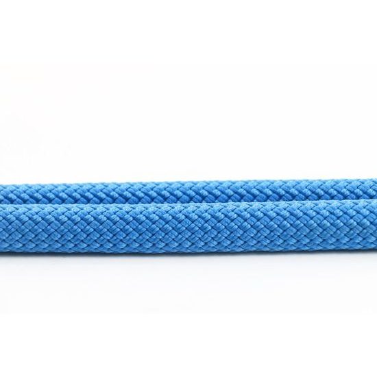 Aminela Obojek lano s kůží černé kování modrá