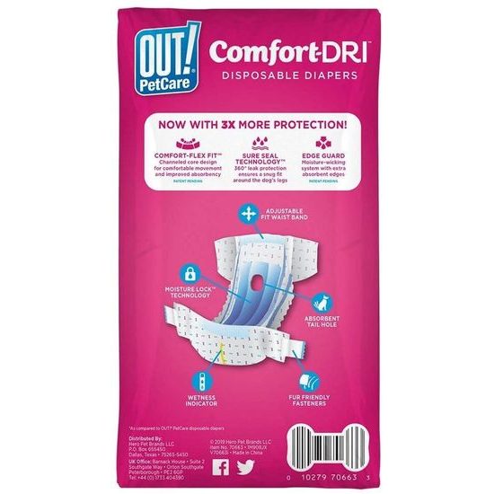 OUT! jednorázové pleny pro feny M/L (46-63,5cm)