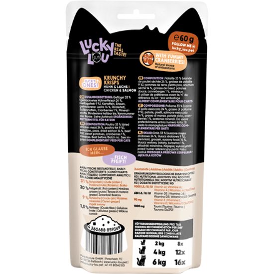Lucky Lou Lucky Ones Krunchy Krisps Kuře a losos 60 g