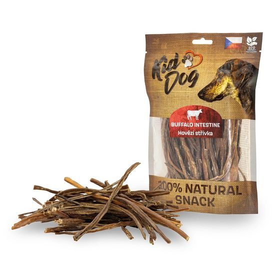 KidDog 100% Natural Snack hovězí střívka tenká 12 cm / 120 g