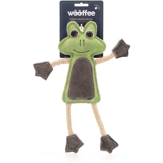 Wooffee kožená hračka Žabka s provazy