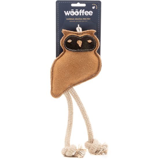 Wooffee kožená hračka Sova s provazy