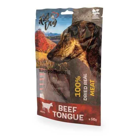 KidDog SUPER PREMIUM 100% hovězí jazyk tenké plátky 50 g