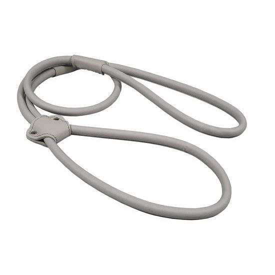 BAFPET Předváděcí vodítko z šité kulaté kůže šedá