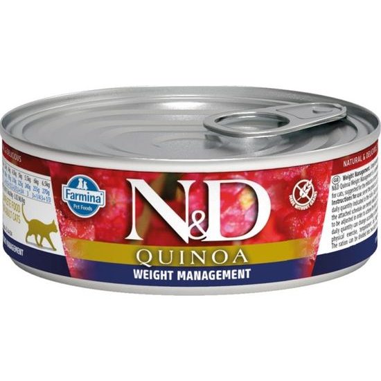 N&D QUINOA Cat konzerva Weight Management Lamb & Broccoli 80 g