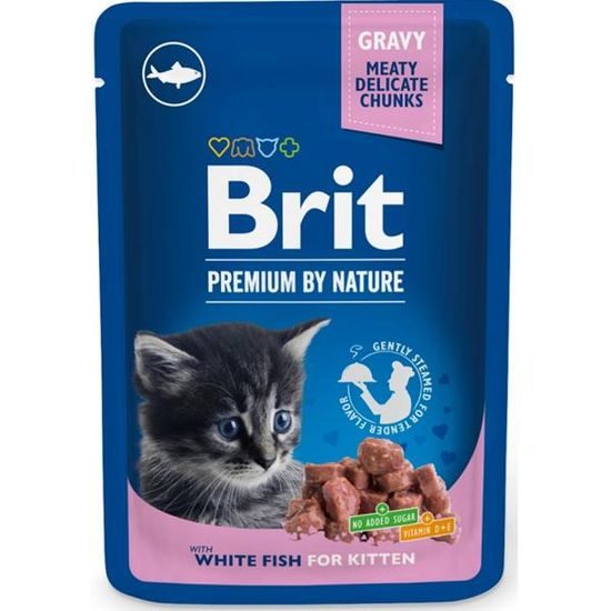 Brit premium Cat kapsička whit fish Kitten 100 g