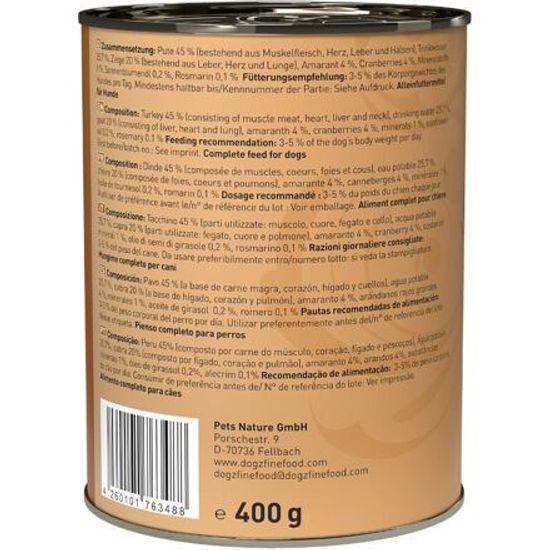 Dogz finefood Konzerva No.8 s krůtím a kozím masem 400 g