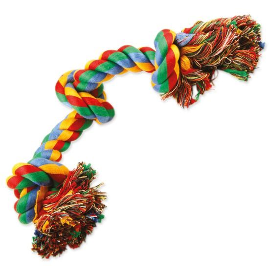 Dog fantasy Hračka uzel bavlněný barevný 3 knoty 40cm