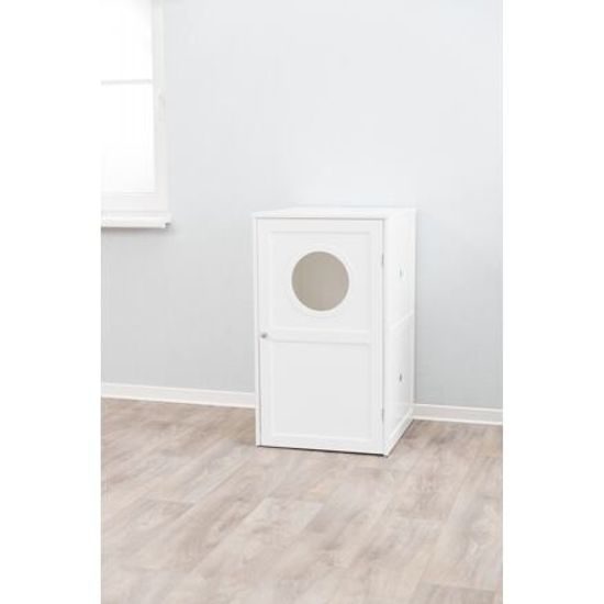 Trixie XL domek na kočičí toaletu 2 poličky MDF 53x90x58cm bílá
