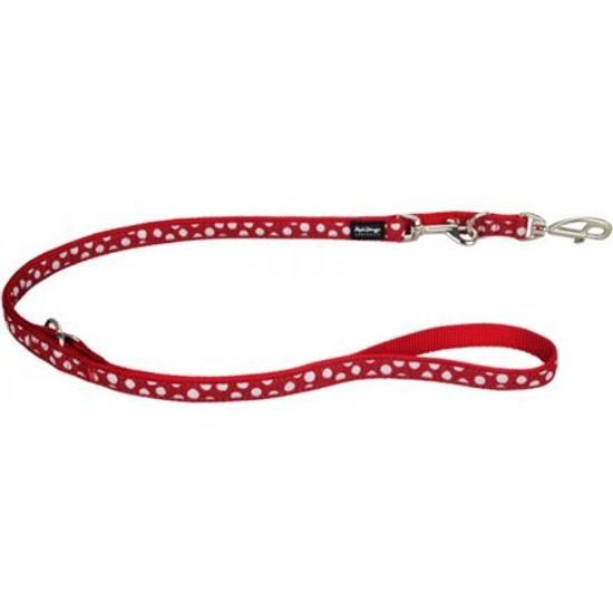 Red Dingo Vodítko přepínací 15 mm x 2 m White Spots on Red