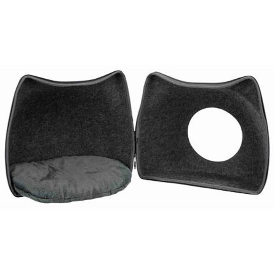 Trixie Plstěná jeskyně KOČKA 38x35x37cm tmavě šedá