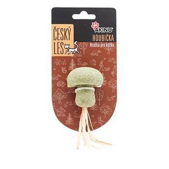Akinu ČESKÝ LES Houbička se šantou kočičí hračka pro kočky 13 x 5 cm
