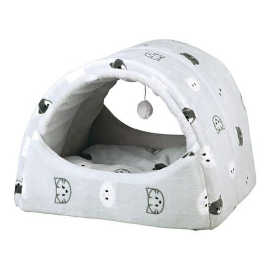 Trixie Plyšová kukaň MIMI s hračkou světle šedá 42x35x35cm