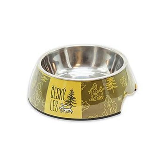 Akinu ČESKÝ LES Melaminová miska s nerez vložkou lesní zelená M 800 ml