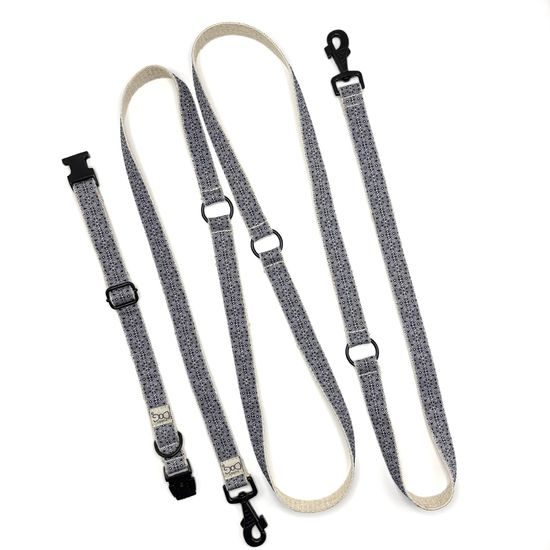 FUNKY DOG Set konopný obojek a přepínací vodítko