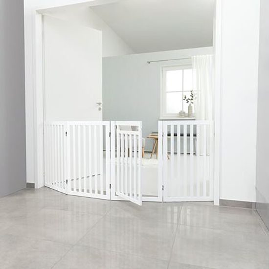 Trixie Ochranná bariéra s otvíracími dvířky 60-160x81cm bílá