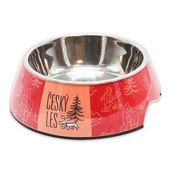 Akinu ČESKÝ LES Melaminová miska s nerez vložkou šípková červená L 1200 ml