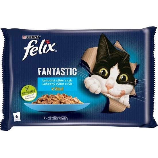 Felix Cat kapsička Fantastic Multipack mořské hody v želé 4x85 g