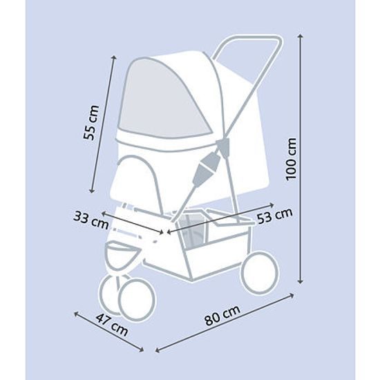 Trixie Kočárek s funkcí rychlého skládání 47x100x80cm do 11kg černý