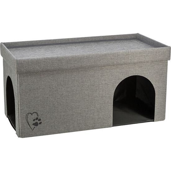 Trixie Jeskyně KIMY skládací 2 patra 76x72x37 cm světle šedá