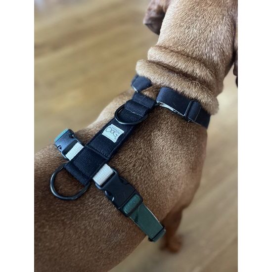 FUNKY DOG Konopný postroj pro psa zeleno černý