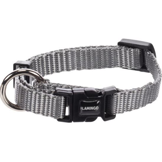 Flamingo Obojek nylon Ziggi šedý XXS 1x15-25cm