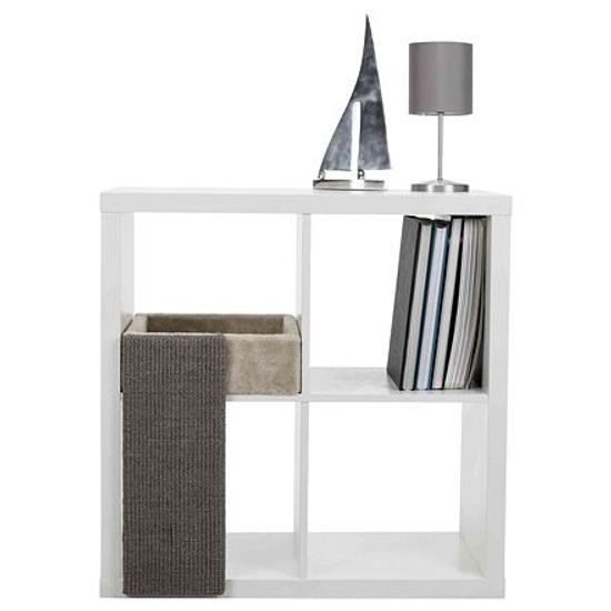 Trixie Čtveratý pelech se škrabací deskou světle šedý, umístění v polici