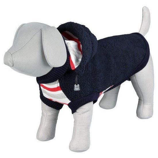 Trixie Tmavě modrá vlněná vesta s náplety ASSISI