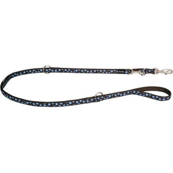 Red Dingo Vodítko RD přep. 15 mm x 2 m - Blue Spots on Brown
