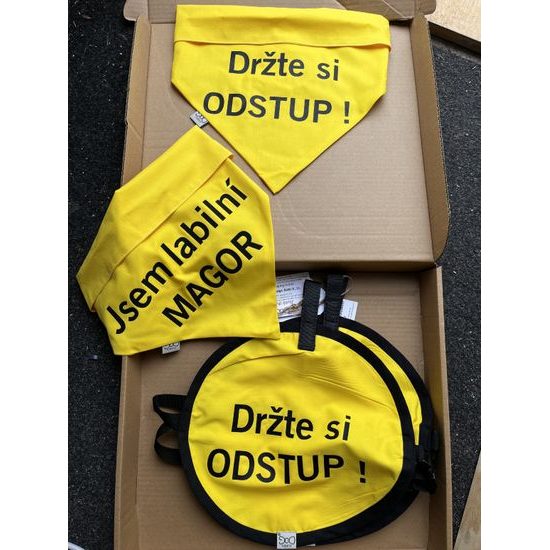 FUNKY DOG Žlutá signalizační vesta pro psy