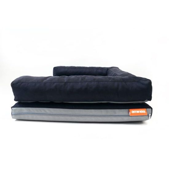 Aminela pelíšek s okrajem 120x80cm Half and Half černá/šedá